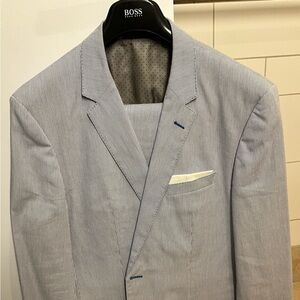 Men's Seersucker Hugo Boss Cotton Suit